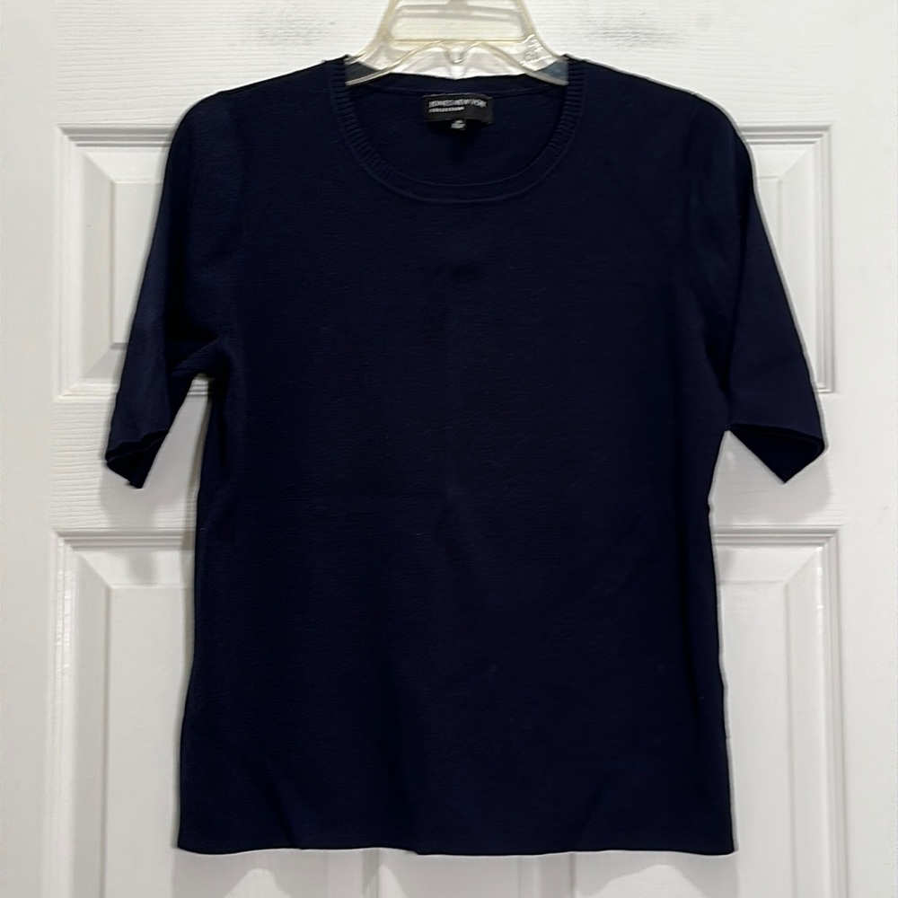 Jones New York Collection Navy Blue Knit Top